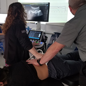 image Nashua chiropractic ultrasound imaging of spinal vertebrae during treatment